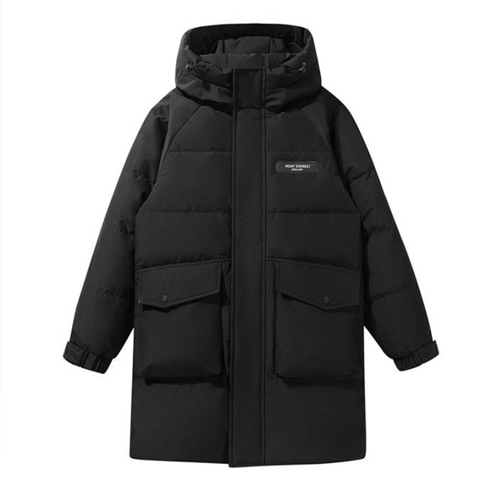 ダウンコート メンズミドル丈コート フード付き カジュアル 厚手 暖かい 防寒着 ミドル丈 冬 アウター Zwc2775 XL ブラック拍卖