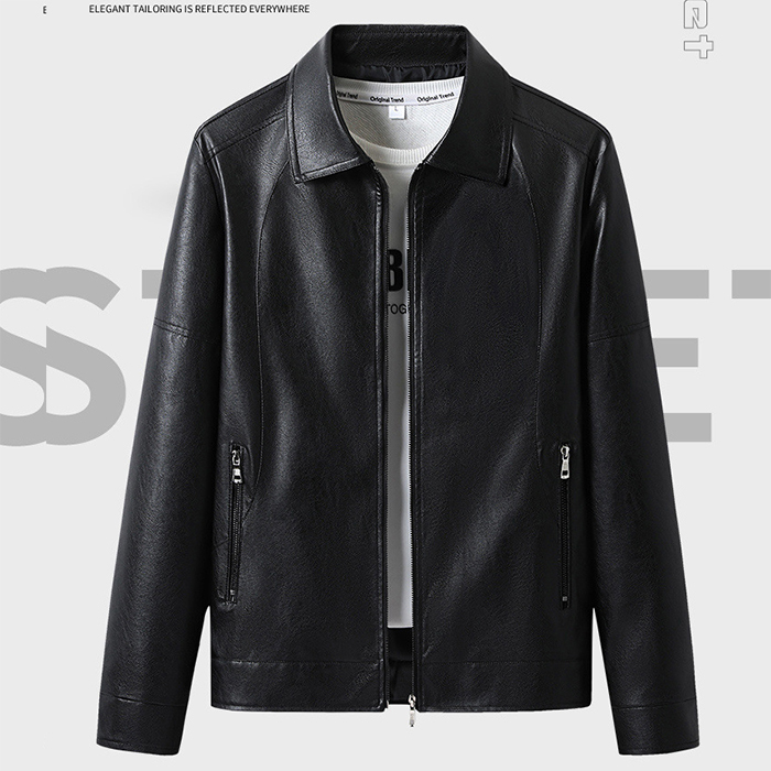 レザージャケット メンズジャケット スリム ライダースジャケット ブルゾン 革ジャケット ブルゾン 機車服 Z2366 ブラック L拍卖