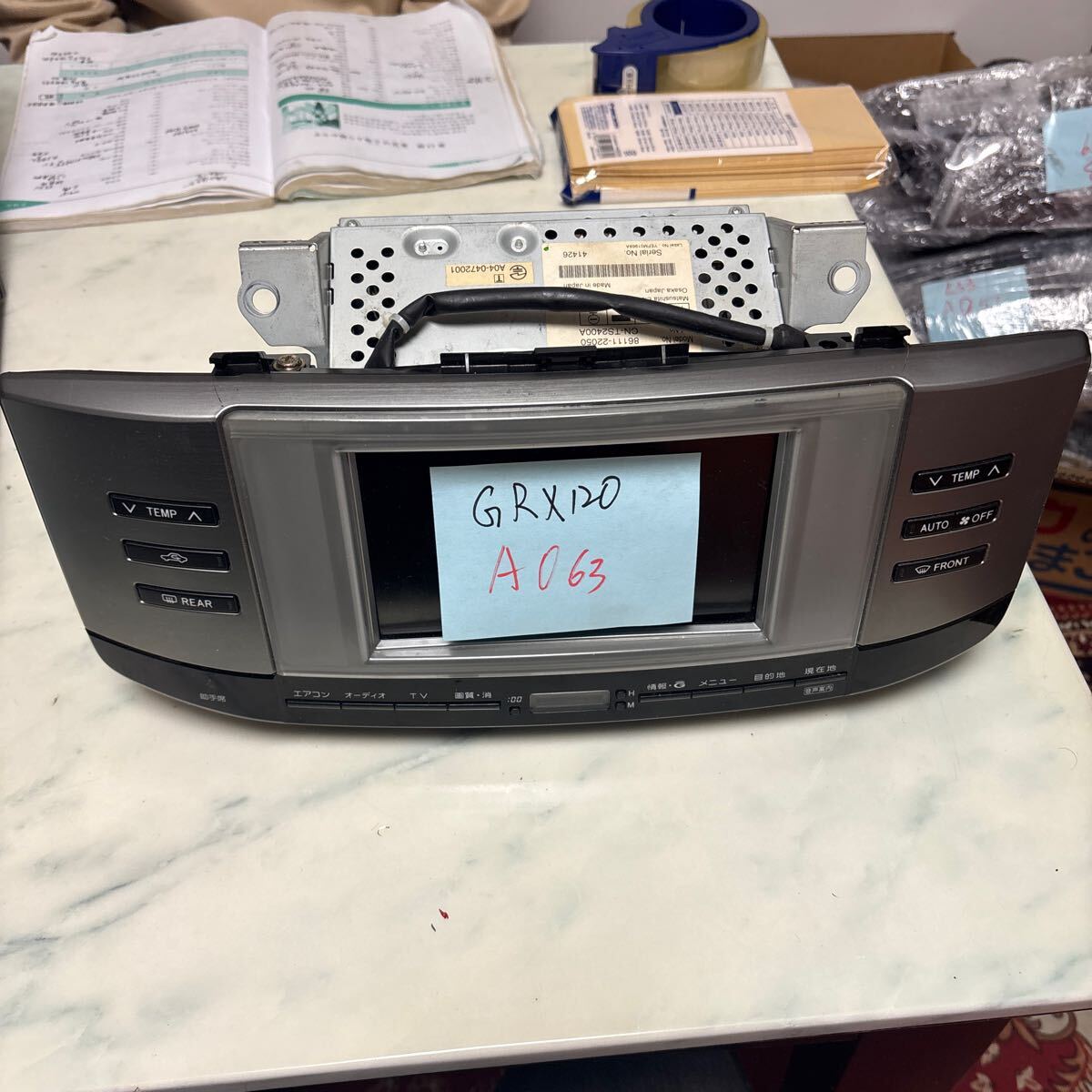 A063 マークX DBA-GRX120 純正モニター 86111-22050拍卖