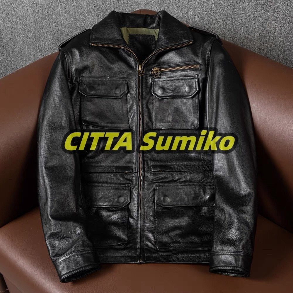 レザージャケット 牛革 ビジネス vintage 本革 革ジャンコート 秋冬メンズファッション拍卖