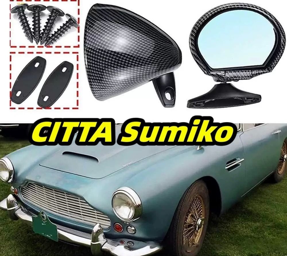 2 左 & 右汎用クラシックレトロ車ドアサイドウイングバックミラーガスケットヴィンテージ拍卖