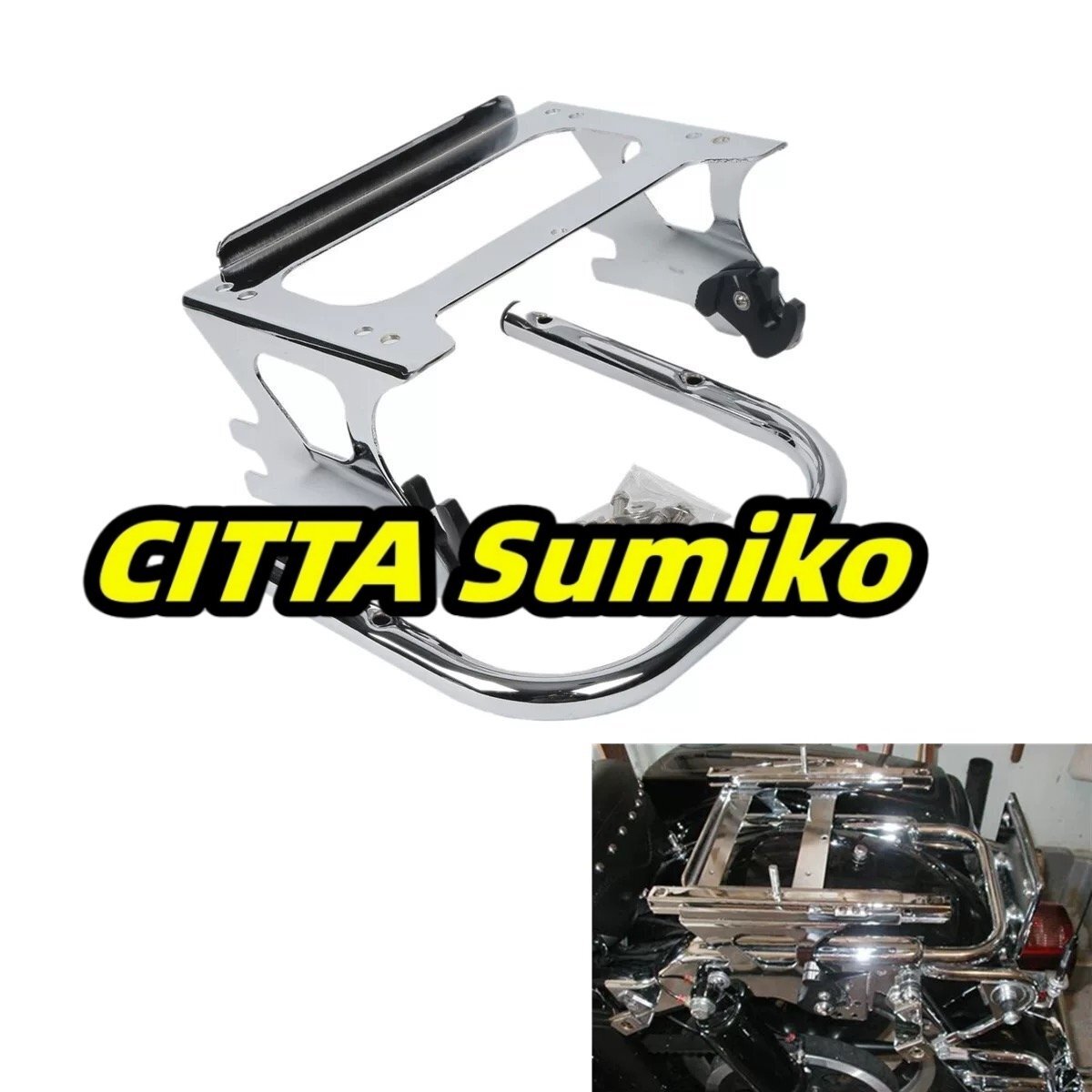 セット 97-08年 クロームデタッチャブル ツアーパックラックドッキングハードウェア キット ツーリング flhハーレー荷台ロードキング拍卖