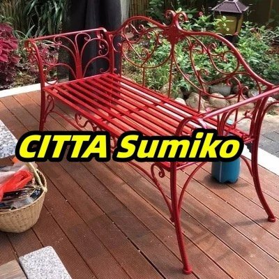 屋外ベンチ - 鋳鉄スチールフレームガーデンベンチパティオ家具チェア屋外ベンチ花柄背もたれ、公園、庭、ポーチ用スラットシート拍卖