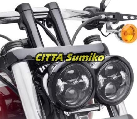 ツイン デュアル ヘッドライト ハーレー FXDF FXDF FXFB FXDF ダイナファットボブ 4.5インチ デイライト機能有り拍卖