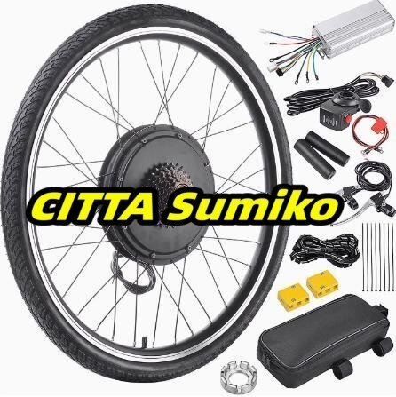 48V 1000Wハブモーターバイク変換キット防水電動自転車変換キット フロントおよびリアホイールハブモーターキット LCDディスプレイ付き27.5拍卖