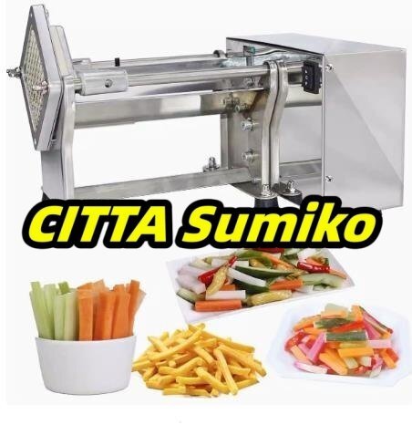 電動フレンチフライカッター、60W 業務用フレンチフライカッター 3枚刃、ステンレススチール半自動野菜チョッパー ジ拍卖