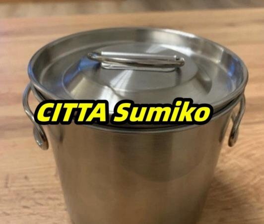 P123☆新品お得な3点セット! ステンレススチール製クッカーセット マグカップ2点&蓋 鍋 ポット キャンプ-屋外用調理器具拍卖