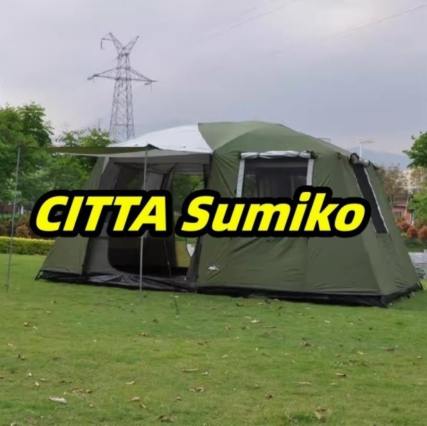 大型テント8人以上 2つのベッドルームと1つのリビングルーム アウトドア キャンプ 防雨/防風 /キャンプ/ピクニック/ビーチ用テント拍卖