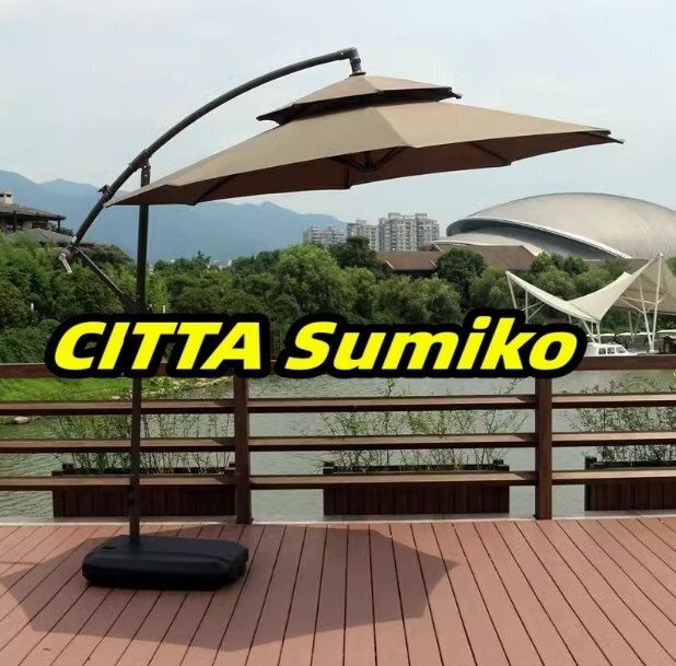 実用★ ガーデン パラソル ベージュサンシェードマーケットアンブレラ パラソルUV 50+ 2.7m F1034拍卖