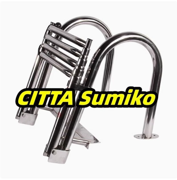 4段 伸縮式 ステンレス鋼 ボートラダー船用はしご マリンボート アクセサリー 耐久性バツグン サビ防止 防水 コンパクト 折り畳み拍卖