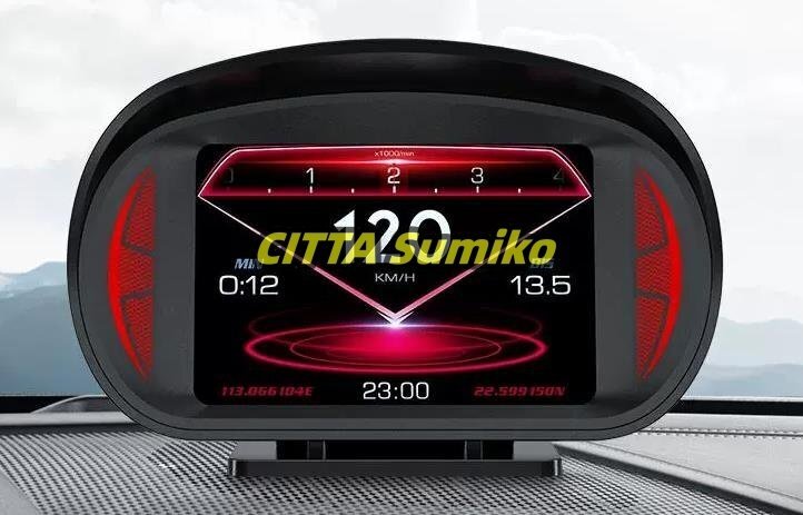 車載OBD2 メーター、スピードメーター、タコメーター、GPS+OBD+傾斜計モード マルチメーター 、障害診断、警告機能付き拍卖