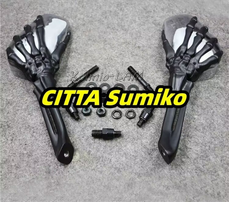 ハーレー バックミラー スケルトン ボーン スポーツスター ダイナ ソフテイル ツーリング クリアキン xl flh fxd flst拍卖