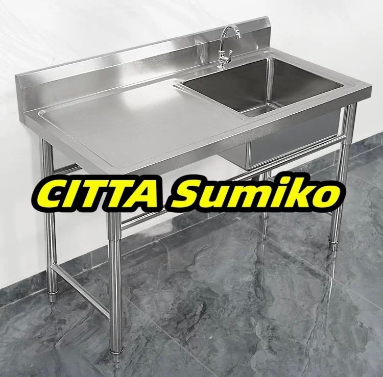 水槽業務用にステント付きキッチン付き 二重溝手作りナノ機能集積棚全体 ステンレス手洗器拍卖