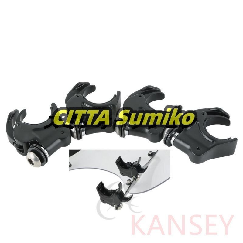 ハーレー39mmフォーク用 デタッチャブルクランプ クォーターフェアリング ウィンドシールド純正タイプ スポーツスター ダイナ xl fxd bk拍卖