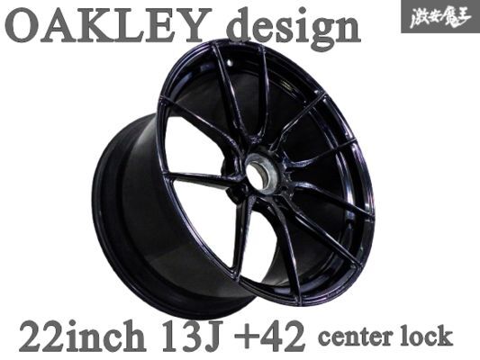 【 レア品!! 】OAKLEY design オークリーデザイン 22インチ 13J +42 センターロック ホイール 単体 アヴェンタドールにて使用 1本 棚33D拍卖