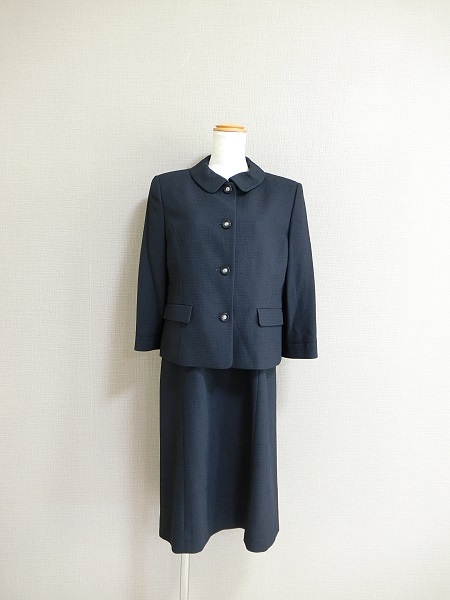 美品 Courreges クレージュ 清楚 ワンピース セットアップスーツ ネイビー 11AR 拍卖