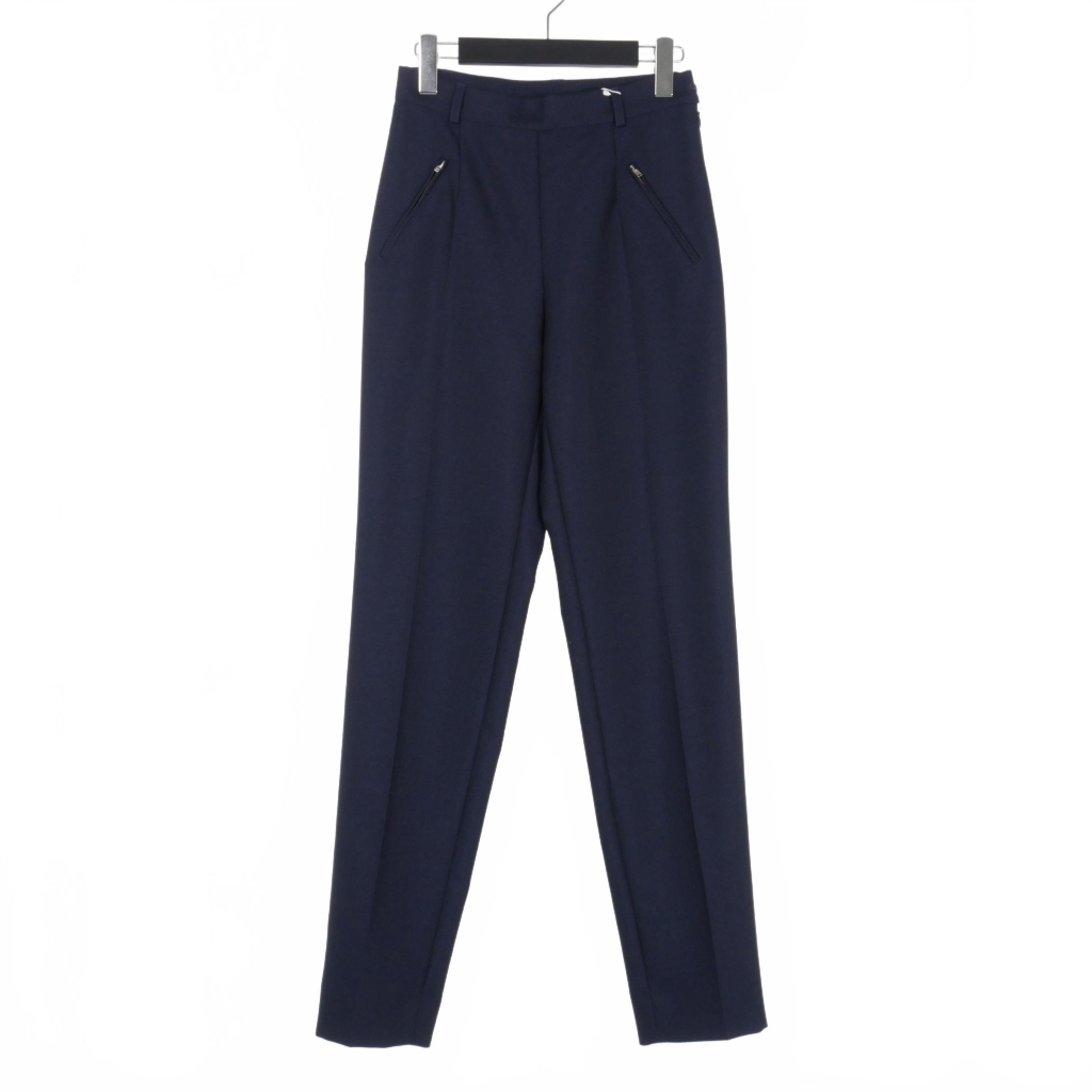 メゾンマルジェラ Maison Margiela 21AW ジップポケット テーパードパンツ スラックス ウール 紺 ネイビー 38 S51KA0547 S49892 524拍卖