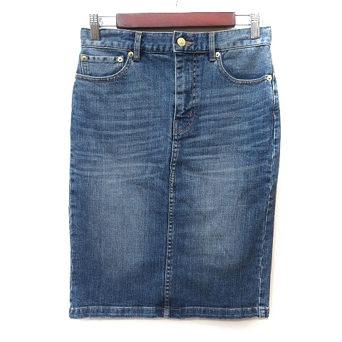 ルーニィ LOUNIE タイトスカート ミモレ ロング デニム ダメージ加工 38 M 紺 ネイビー /YI レディース拍卖