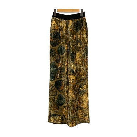 メゾンマルジェラ Maison Margiela パンツ 総柄 ウエストゴム ベロア S51KA0384 38 黄 イエロー 黒 ブラック 緑 グリーン レディース拍卖