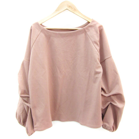 ナイスクラップ NICE CLAUP continuer de NICE CLAUP カットソー 長袖 無地 F ピンクブラウン /YM6 レディース拍卖