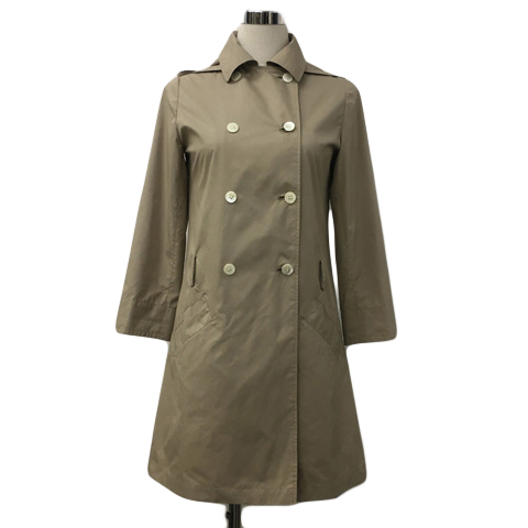 シップス SHIPS コート スプリング トレンチ ハーフ ダブル 撥水 フード 薄手 無地 長袖 S ベージュ レディース拍卖