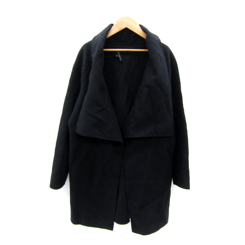 セオリー Theory コート コーディガン ミドル丈 無地 ショールカラー 前開き S 黒 ブラック /SY10 レディース拍卖