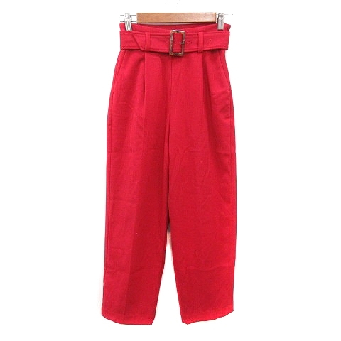 マウジー MOUSSY ストレートパンツ スラックス 0 XS 赤 レッド /MN レディース拍卖