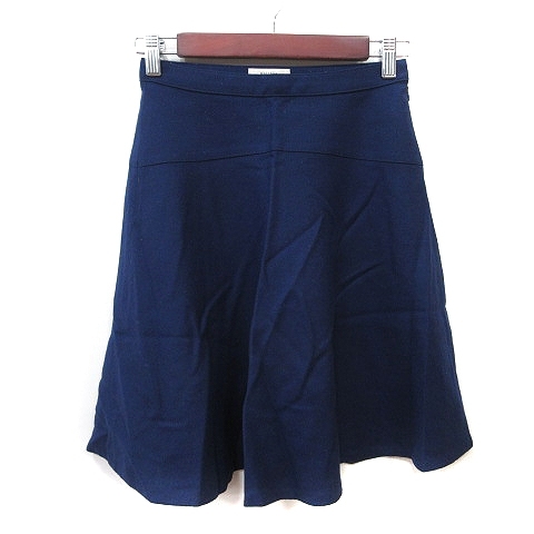 ボールジー BALLSEY トゥモローランド フレアスカート ひざ丈 ウール 34 XS 紺 ネイビー /YI レディース拍卖