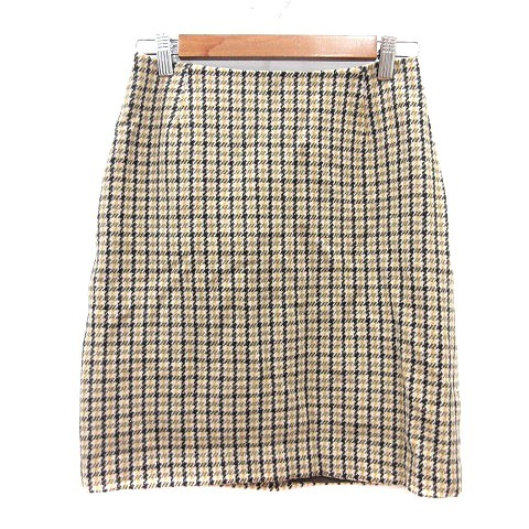 ビアッジョブルー Viaggio Blu タイトスカート ミニ チェック ウール 2 M 黄色 イエロー /MN レディース拍卖