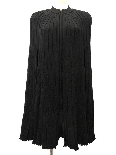 エポカ EPOCA プリーツ ケープ ジップ ニット 40 ブラック 黒 トップス レディース拍卖