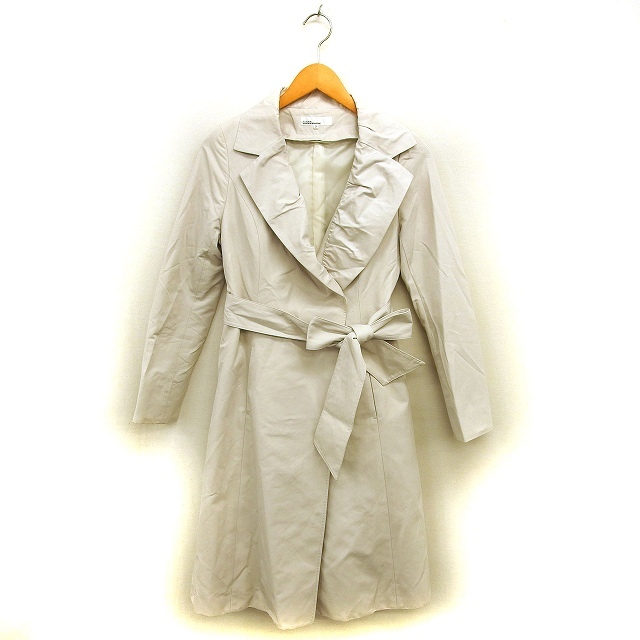 クリアインプレッション CLEAR IMPRESSION チェスター コート ギャザー ロング ライナー リボン 中綿 無地 2 アイボリー /NT35 レディース拍卖