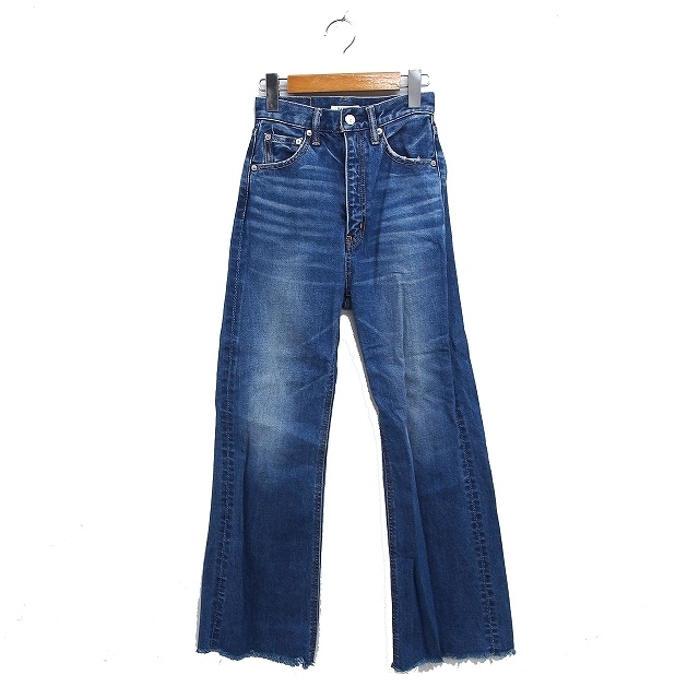 スライ SLY JEANS デニム ジーンズ フレア カットオフ 切りっぱなし ハイウエスト 23 ネイビー 紺 /FT13 レディース拍卖