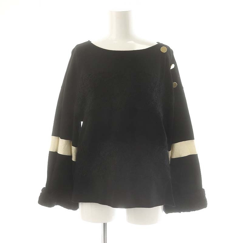 グレースクラス GRACE Class モヘヤループツイードトップス ニット セーター 長袖 36 黒 ブラック /MF ■OS レディース拍卖