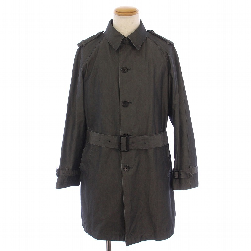 ピーエスポールスミス PS Paul Smith ステンカラーコート ハーフ ミディアム ライナー付き ベルト 3WAY L チャコールグレー拍卖