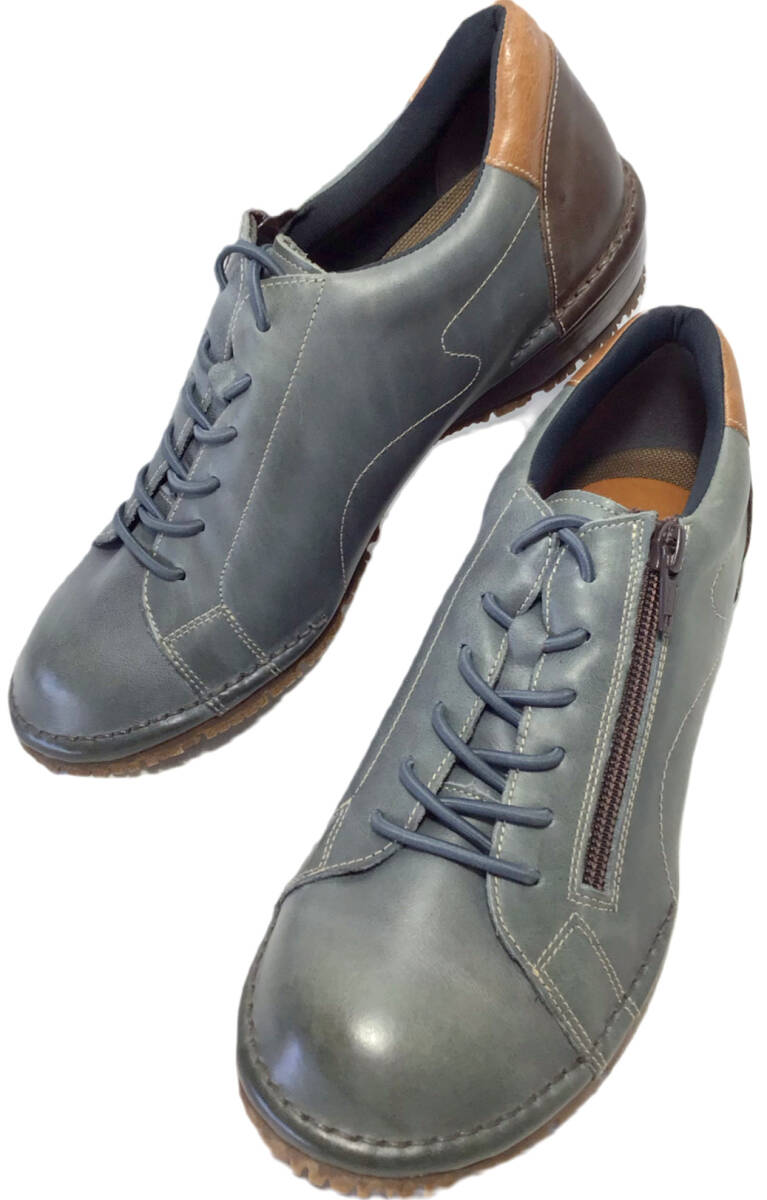 ドラ Dola 3025 ブルーグレー 23.0cm 本革 レディース スニーカー拍卖