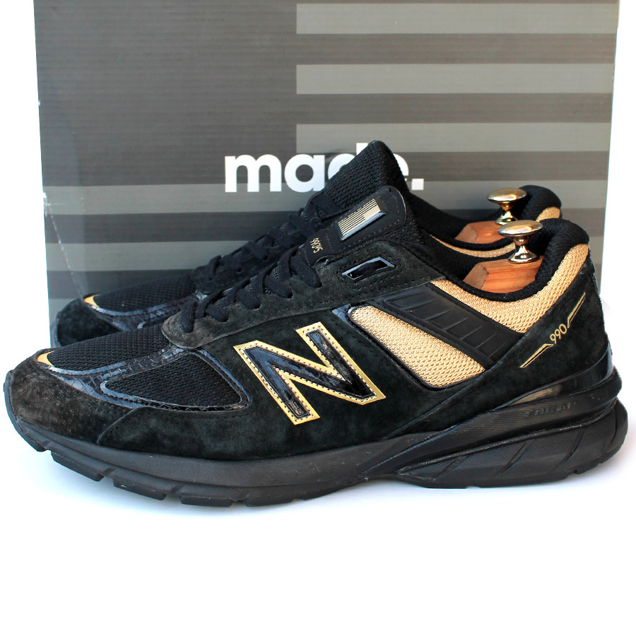 箱付き・USA製★ニューバランス NEW BALANCE★ローカットスニーカー M990BH5 US10=28 スウェード メッシュ ブラック hh i-1191拍卖