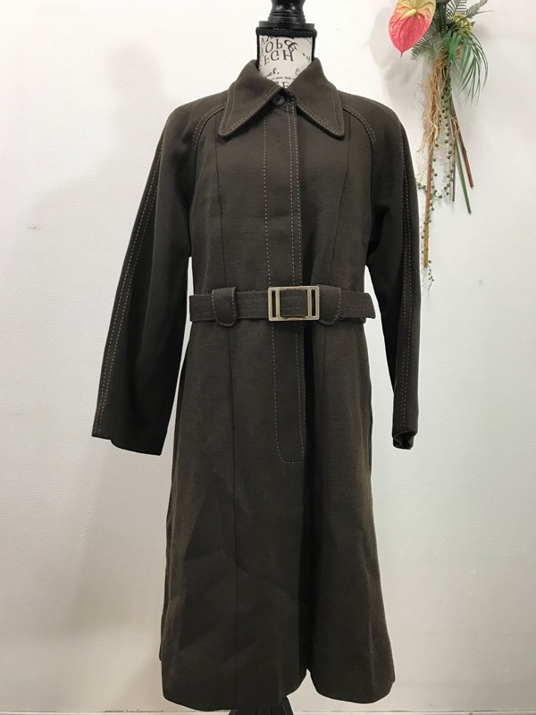 3370 レディース 【 PINORE 】毛100% ラグラン袖 コート サイズ:表記無しの為採寸確認 色:ブラウン拍卖