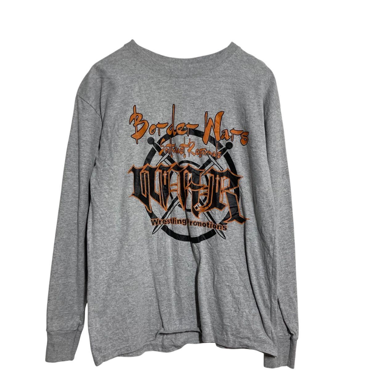 Hanes 長袖 プリントTシャツ キッズ L 150~ グレー ヘインズ バックプリント ロンT ロングTシャツ 古着卸 アメリカ仕入 a701-6387拍卖