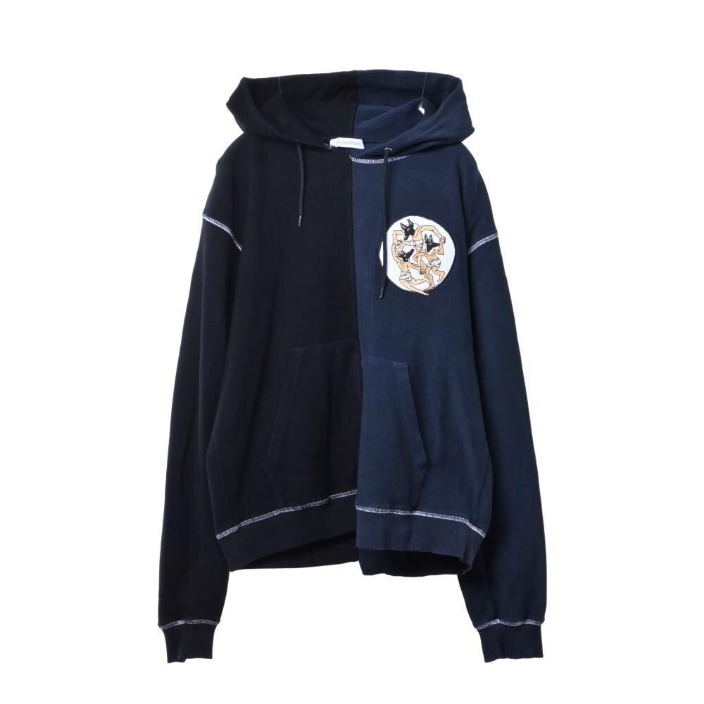 J.W.ANDERSON ワッペン付き ドッキングパーカ M ネイビー J.W.アンダーソン KL4B2UBU62拍卖