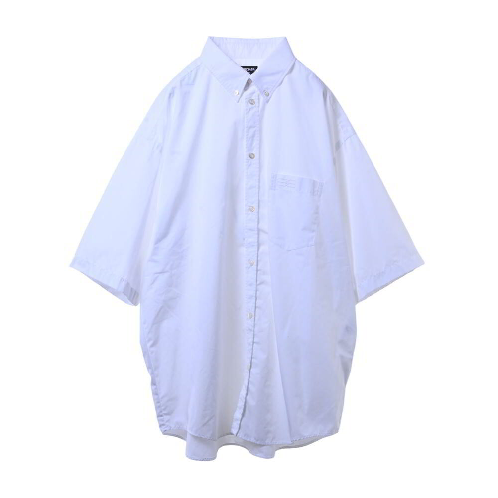 BALENCIAGA BB アイコン刺繍 半袖 シャツ 39 ホワイト バレンシアガ KL4B2QUC65拍卖