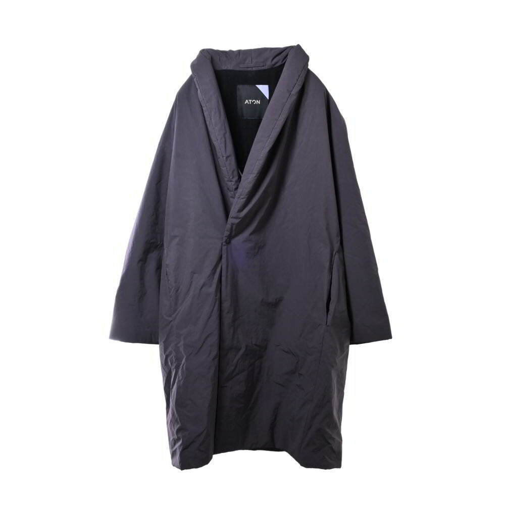 ATON ASAKO NYLON ピークドラペル コート 06 チャコールグレー エイトン KL4B2QPU62拍卖
