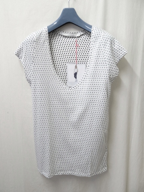 custommade カスタムメイド 新品未使用 V neck ドット ホワイト XSサイズ拍卖