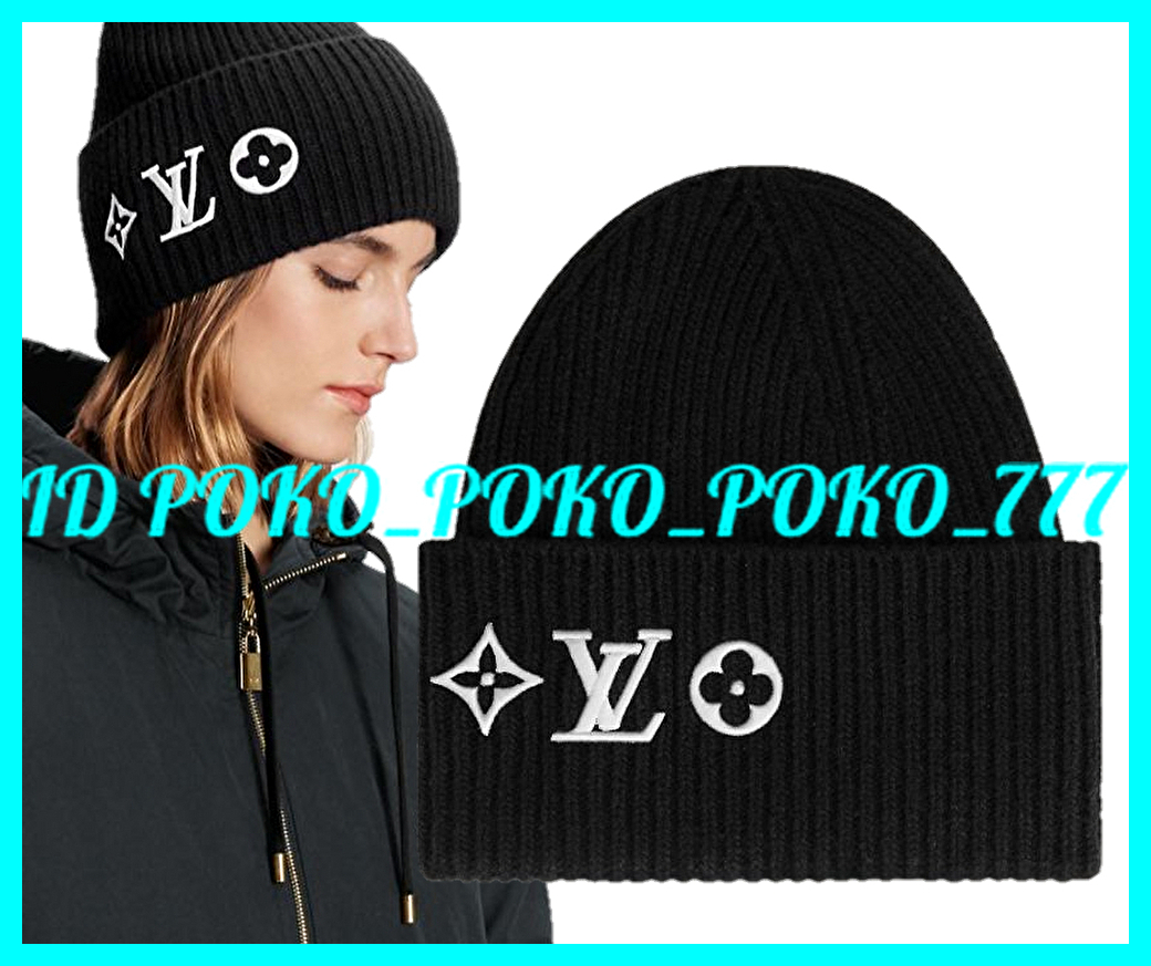 即決 正規品 24年製 ルイヴィトン LOUIS VUITTON ボネ LV ヘッドライン ニット帽 ニットキャップ ニット 帽子 キャップ 送料無料 拍卖