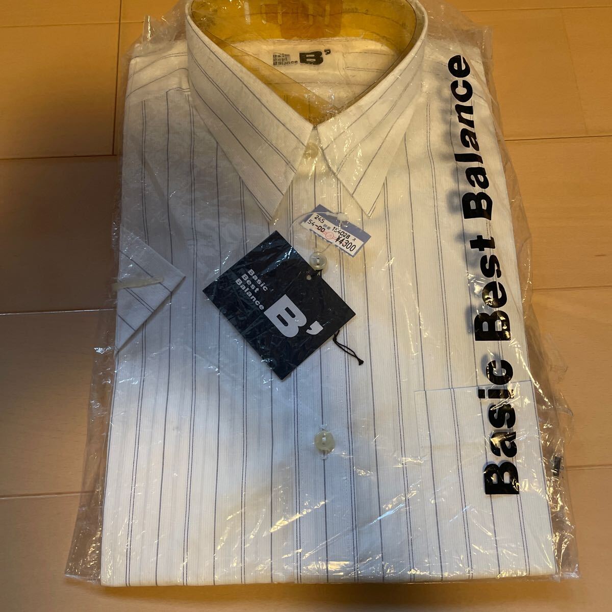 送料無料 新品 Basic Best Balance 半袖ドレスシャツ ストライプ 37 ワイシャツ 送料込み拍卖