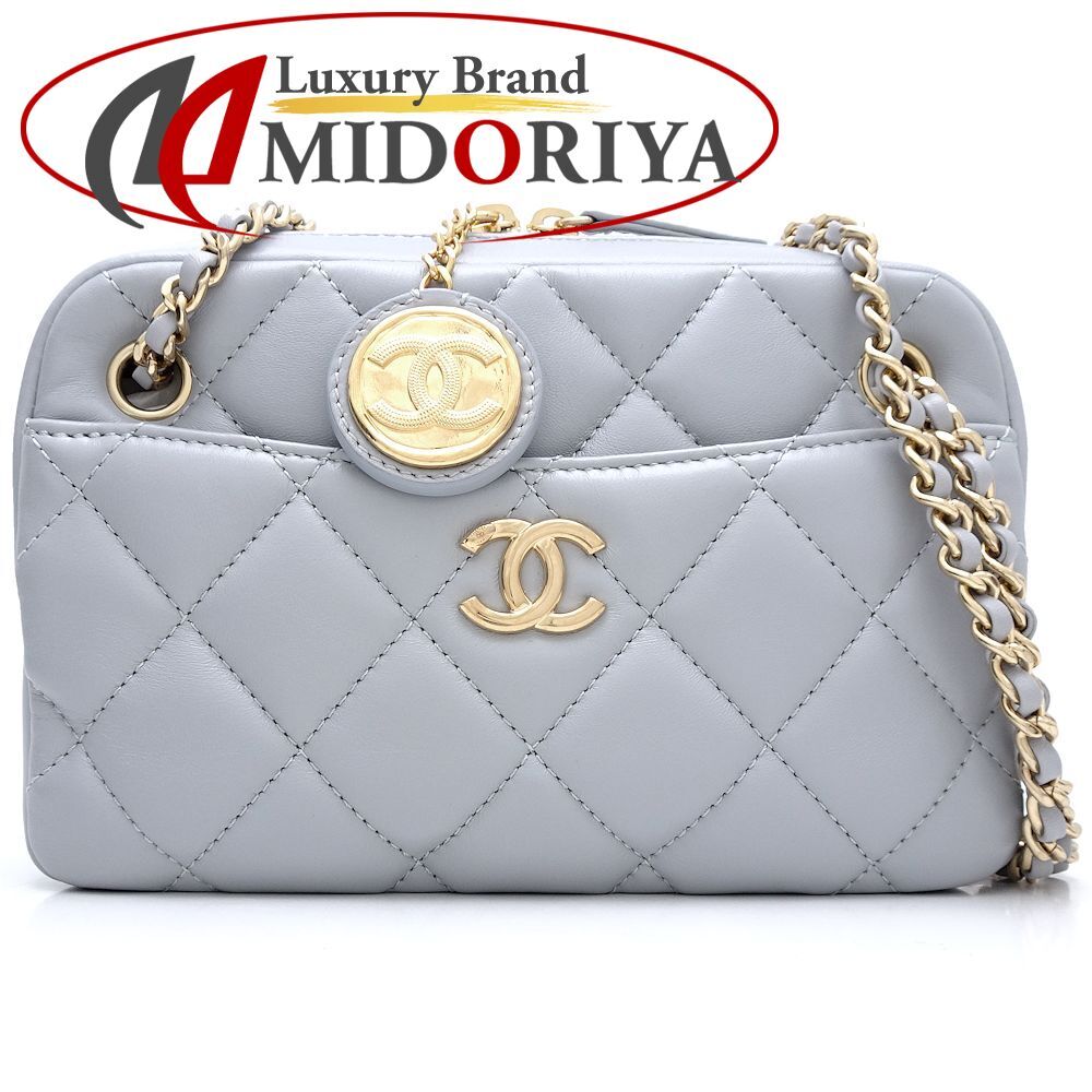 CHANEL シャネル ミニカメラバッグ AS5190 ショルダーバッグ ラムスキン ライトグレー/352079 ☆未使用拍卖