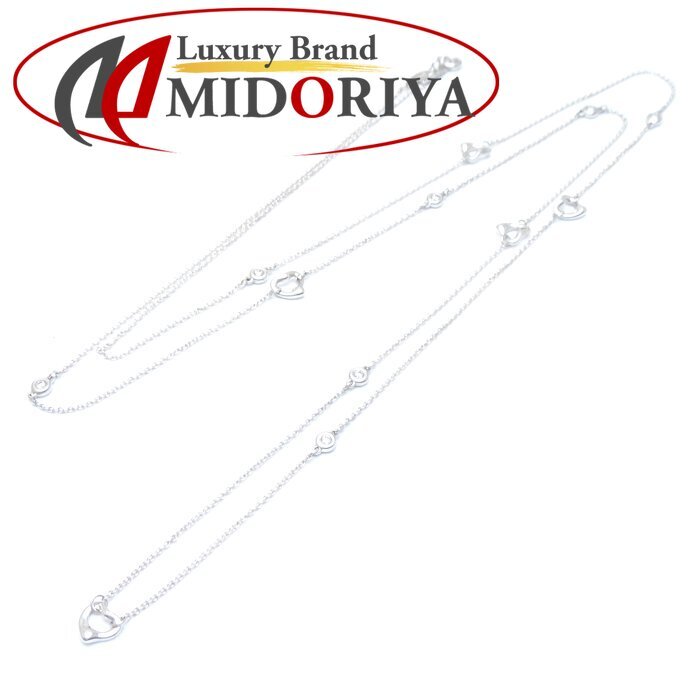 TIFFANY&Co. ティファニー バイザヤード オープンハート ネックレス 7Pダイヤモンド ロング エルサペレッティ シルバー925/292990【中古】拍卖