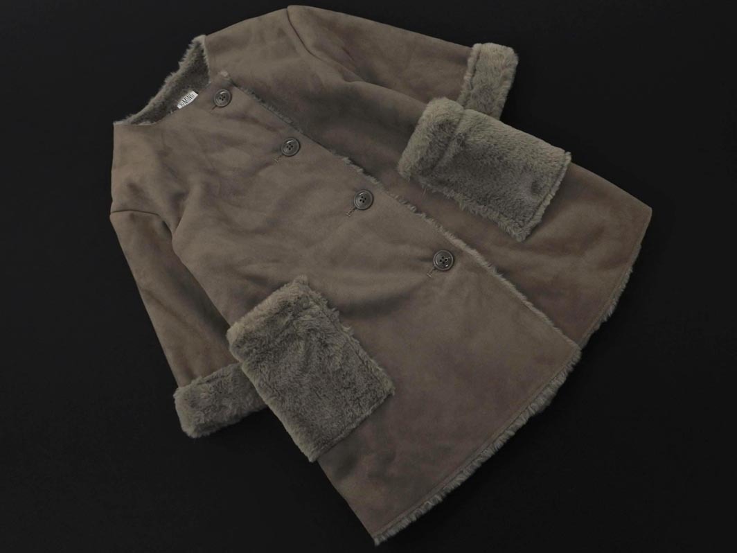 B:MING BEAMS ビームス フェイクムートン ノーカラー コート size100cm/グレージュ ◇■ ☆ fac0 子供服拍卖