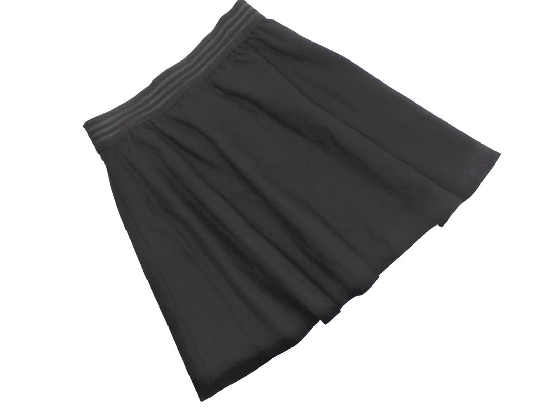 ネコポスOK agnes b アニエスベー ウール混 Aライン 台形 スカート size38/黒 ◇■ ☆ fac0 レディース拍卖