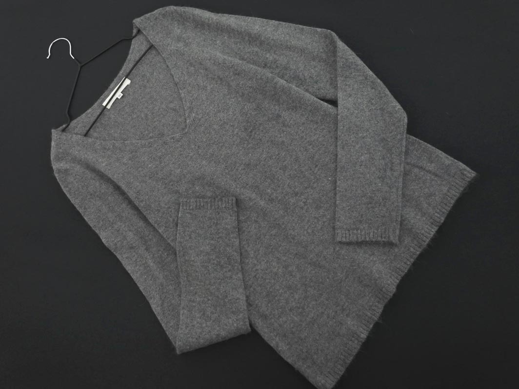 M-PREMIER エムプルミエ アンゴラ混 Vネック ニット セーター size36/グレー ◇■ ☆ fac3 レディース拍卖