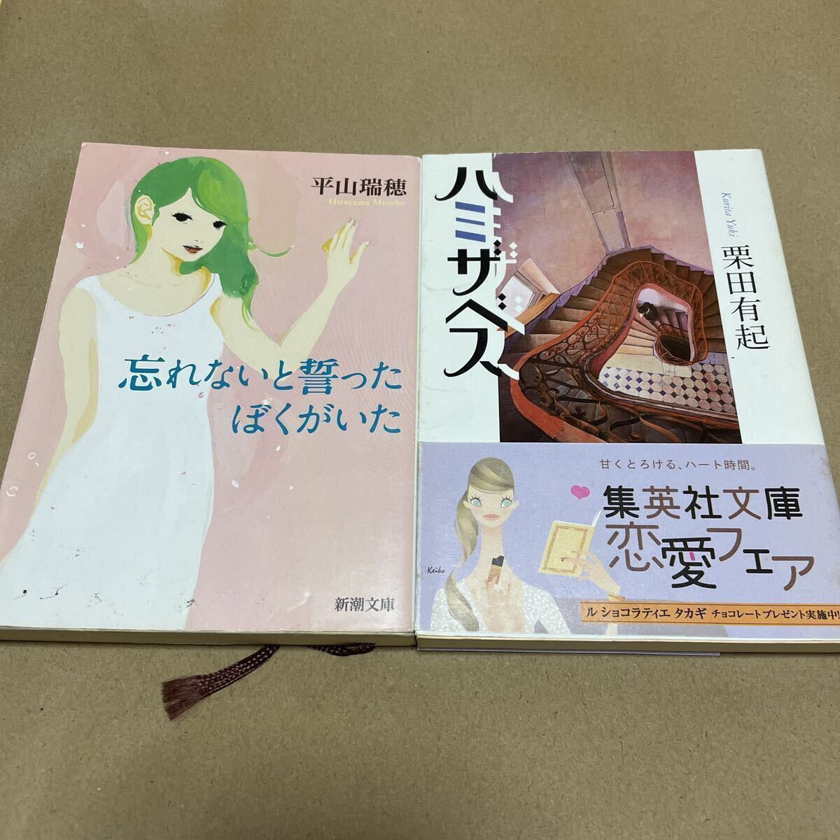 【送料無料】「ハミザベス」栗田有起 「忘れないと誓ったぼくがいた」平山瑞穂 映画化作品 恋愛小説 文庫本 新潮文庫 集英社文庫拍卖